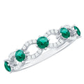 Emerald Eternity Ring – Lab Grown Emerald Full Eternity Band with Diamond Accents