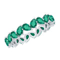 Emerald Eternity Ring – Lab Grown Pear Cut Emerald Full Eternity Band