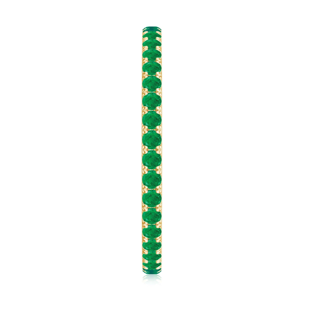 Emerald Eternity Ring – Slim Stackable Green Gemstone Band for Women | AAA Quality