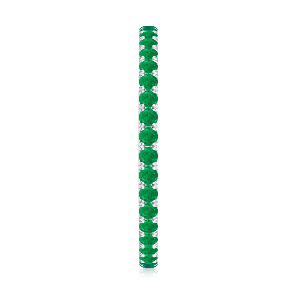 Emerald Eternity Ring – Slim Stackable Green Gemstone Band for Women | AAA Quality