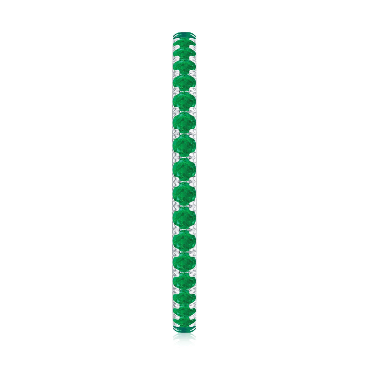 Emerald Eternity Ring – Slim Stackable Green Gemstone Band for Women | AAA Quality
