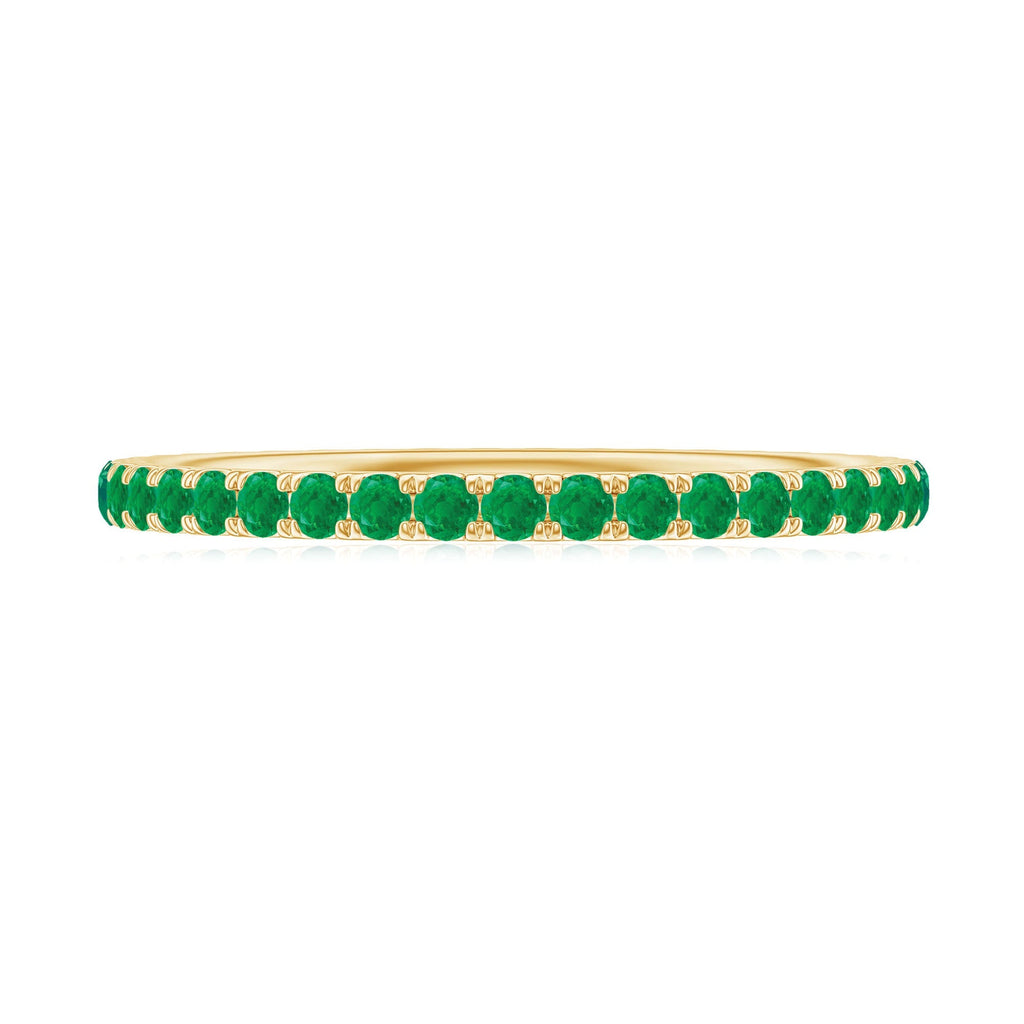 Emerald Eternity Ring – Slim Stackable Green Gemstone Band for Women | AAA Quality