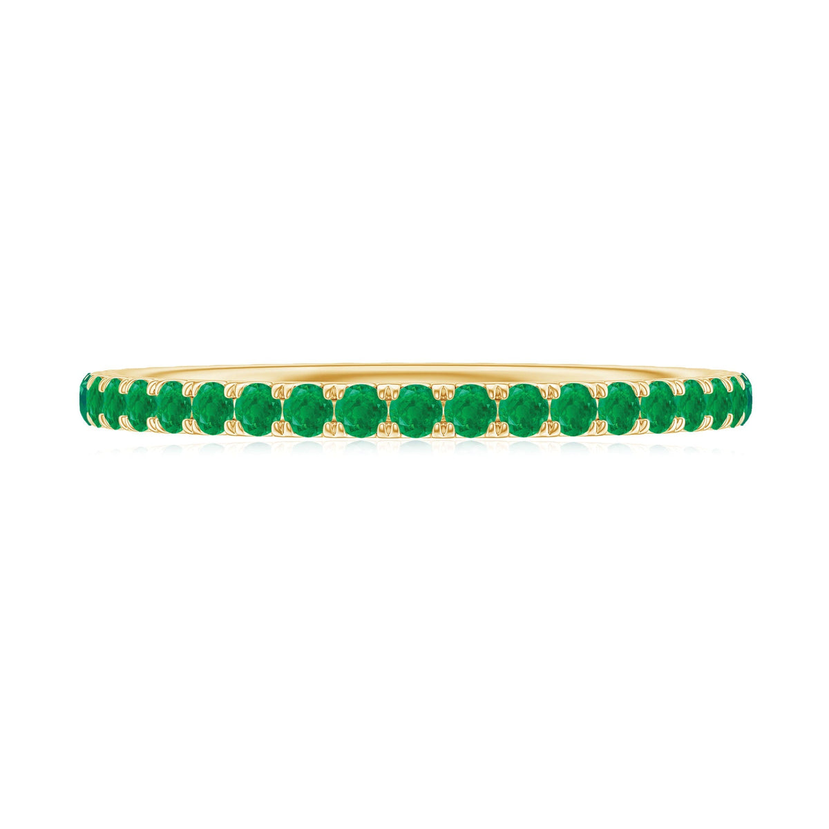 Emerald Eternity Ring – Slim Stackable Green Gemstone Band for Women | AAA Quality