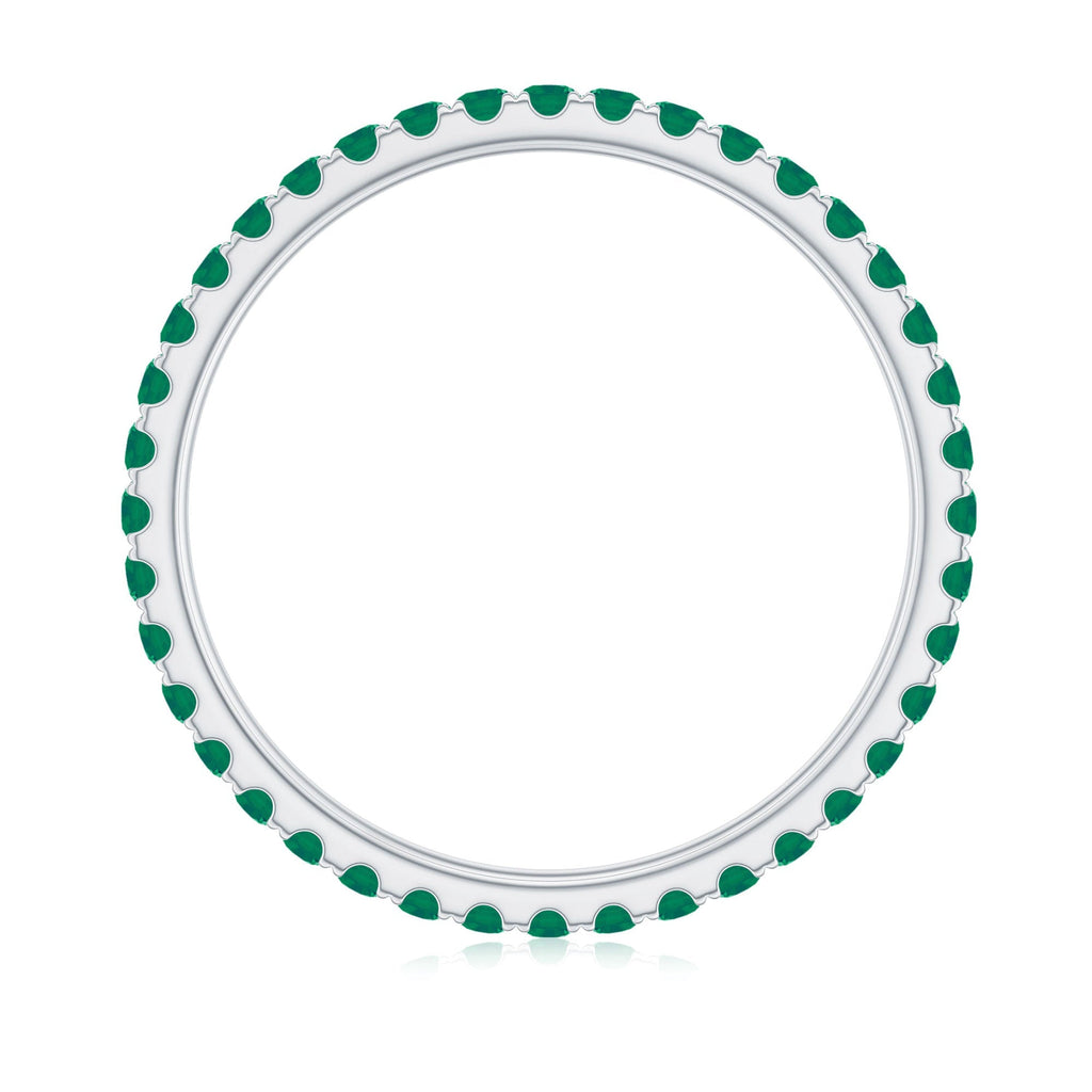 Emerald Eternity Ring – Slim Stackable Green Gemstone Band for Women | AAA Quality