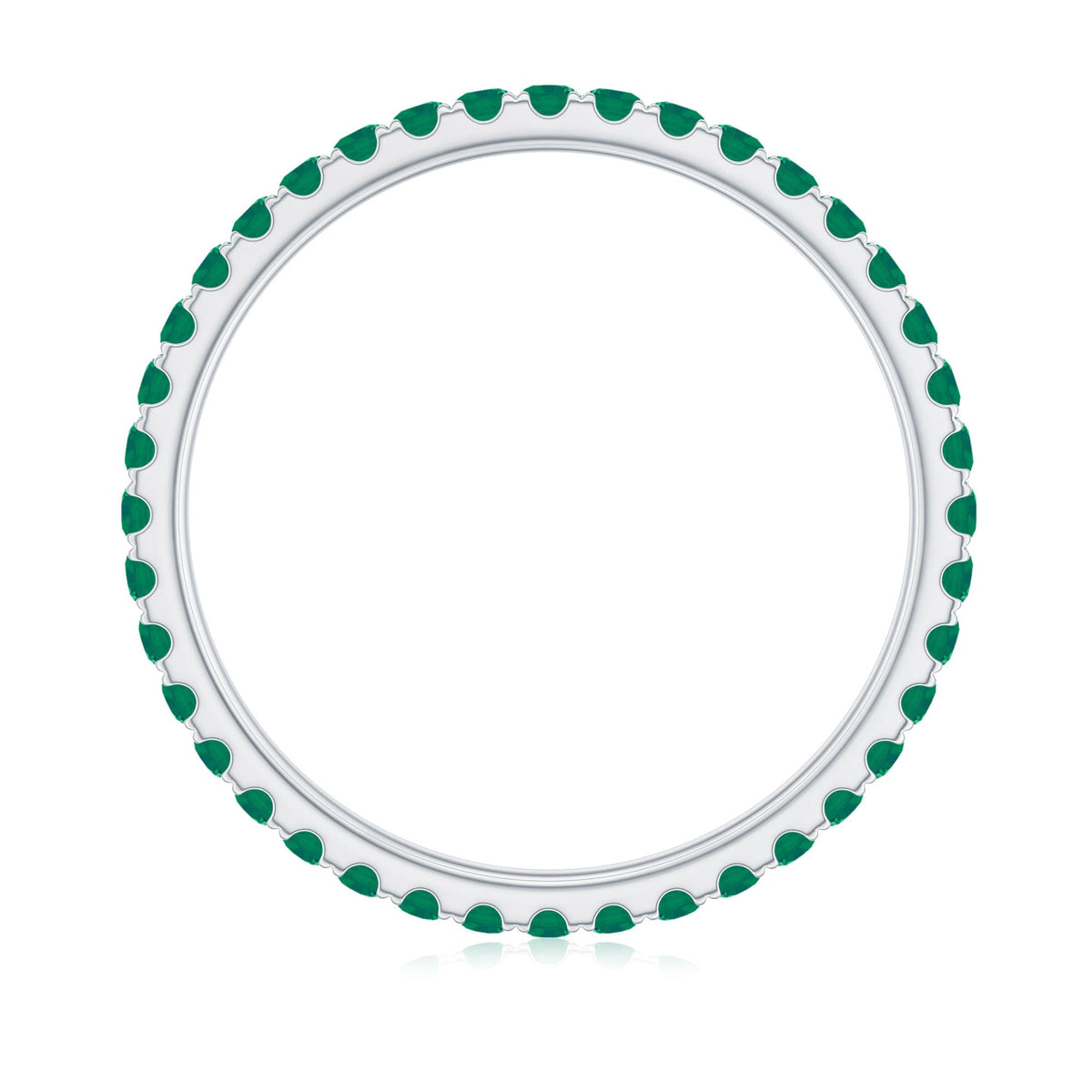 Emerald Eternity Ring – Slim Stackable Green Gemstone Band for Women | AAA Quality