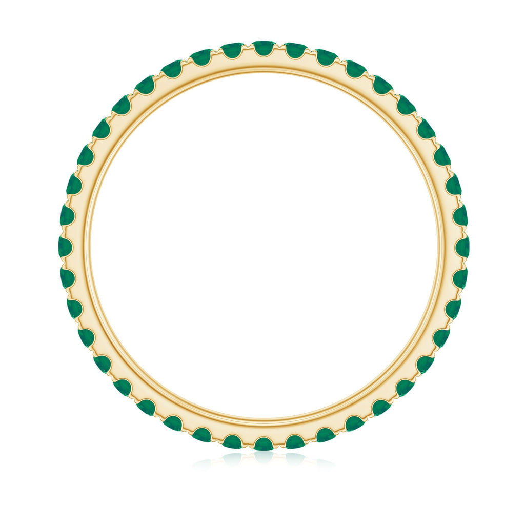 Emerald Eternity Ring – Slim Stackable Green Gemstone Band for Women | AAA Quality