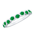 Emerald Half Eternity Ring – Stackable Green Gemstone Band With AAA Quality Emerald