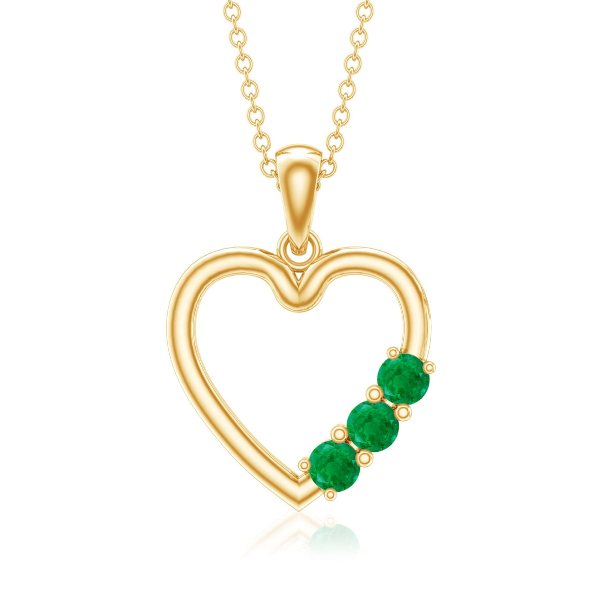 Emerald Heart Necklace – AAA Quality Emerald Pendant Jewelry With Prong Setting