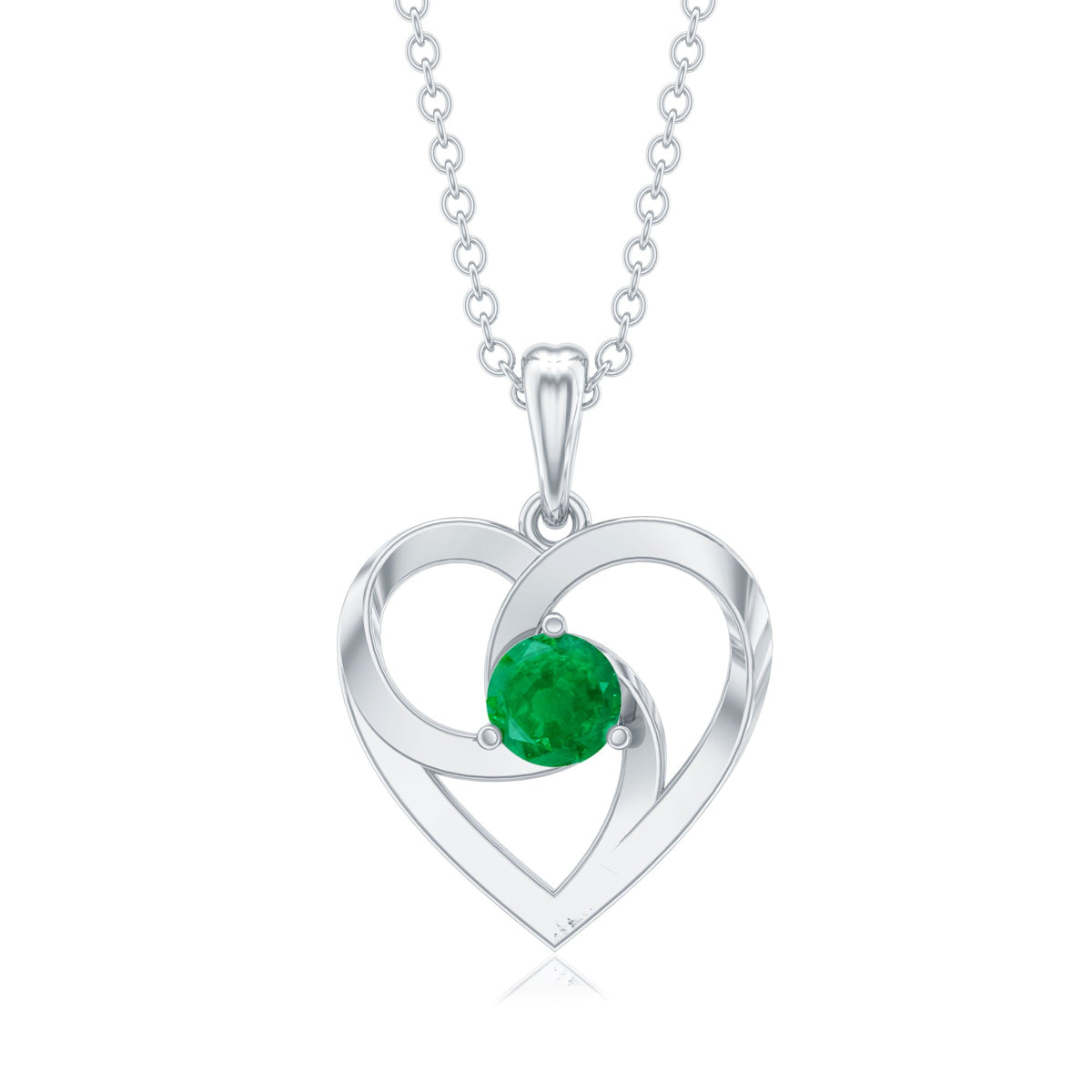 Emerald Heart Pendant Natural Half Carat Green Gemstone Necklace – Timeless Jewelry Piece