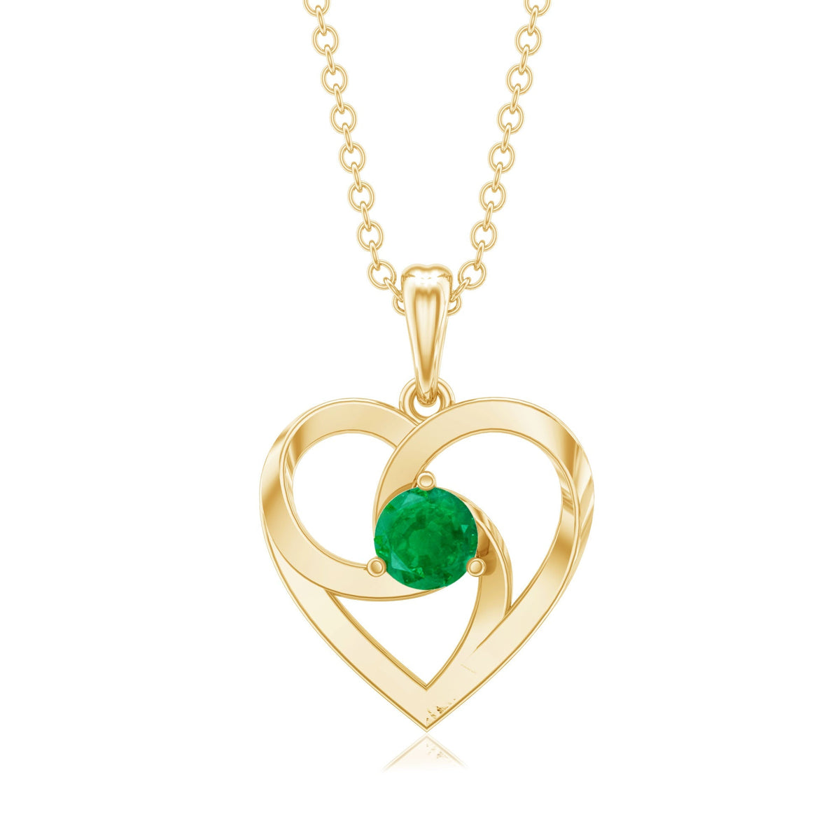 Emerald Heart Pendant Natural Half Carat Green Gemstone Necklace – Timeless Jewelry Piece