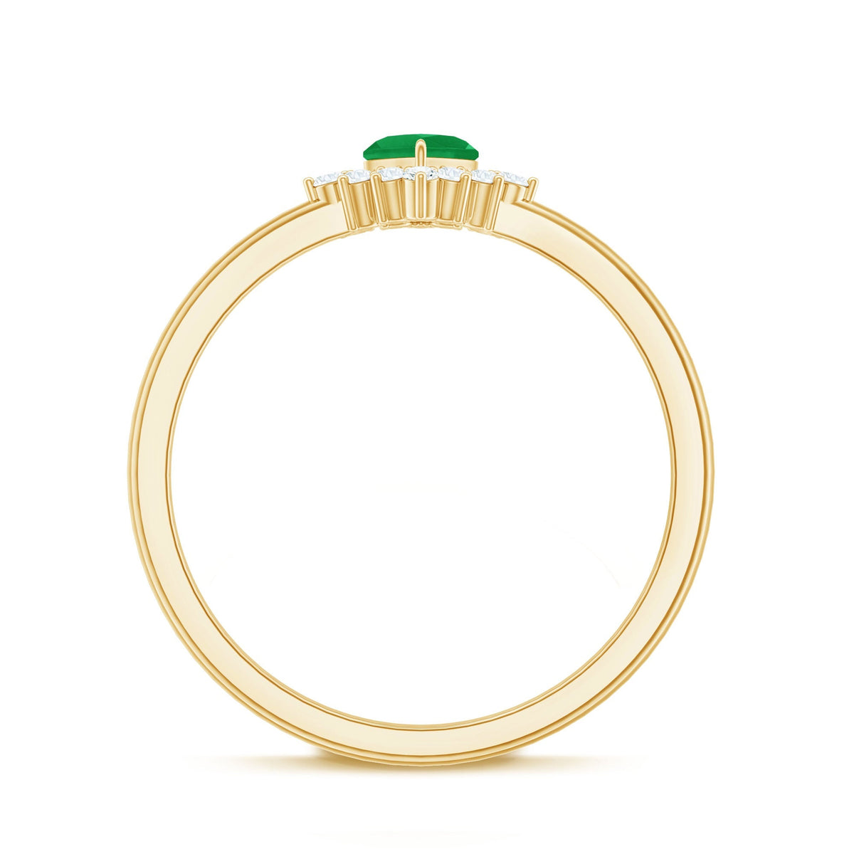 Emerald Heart Ring – Natural AAA Quality Emerald Diamond Promise Ring in Rose Gold