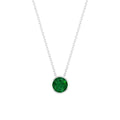 Emerald Necklace - Natural Half Carat Solitaire Emerald Pendant in Bezel Setting