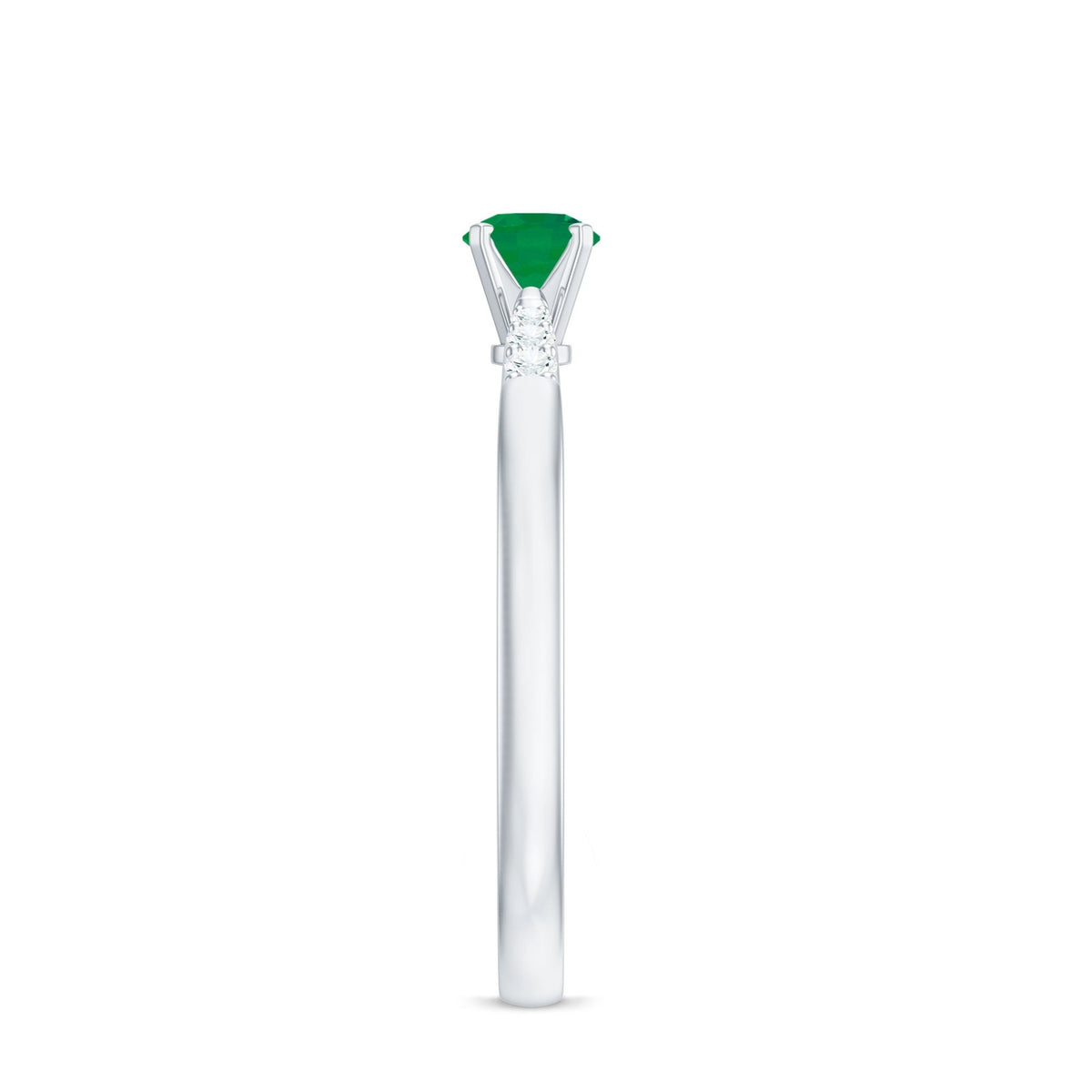 Emerald Promise Ring – Half Carat Round Cut Emerald With Diamonds | Rosec Jewels