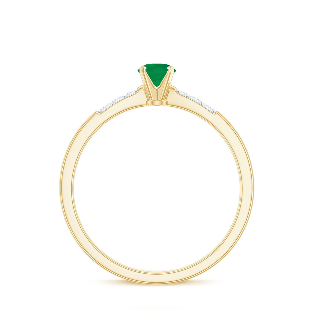 Emerald Promise Ring – Half Carat Round Cut Emerald With Diamonds | Rosec Jewels