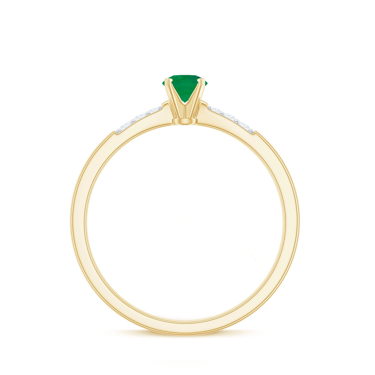 Emerald Promise Ring – Half Carat Round Cut Emerald With Diamonds | Rosec Jewels