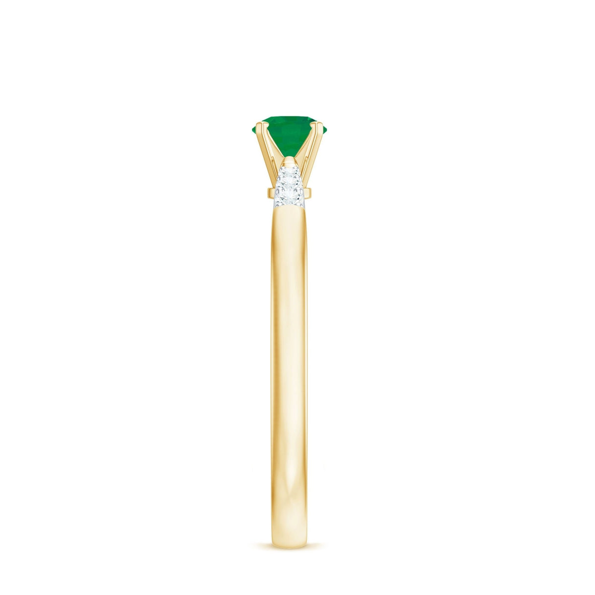Emerald Promise Ring – Half Carat Round Cut Emerald With Diamonds | Rosec Jewels