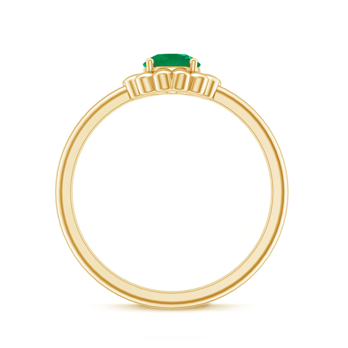 Emerald Promise Ring – Natural Flower Design with AAA Quality Green Gemstone