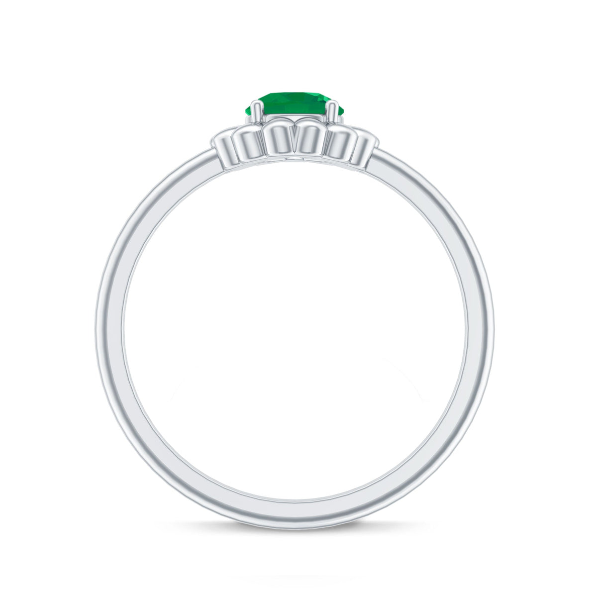 Emerald Promise Ring – Natural Flower Design with AAA Quality Green Gemstone
