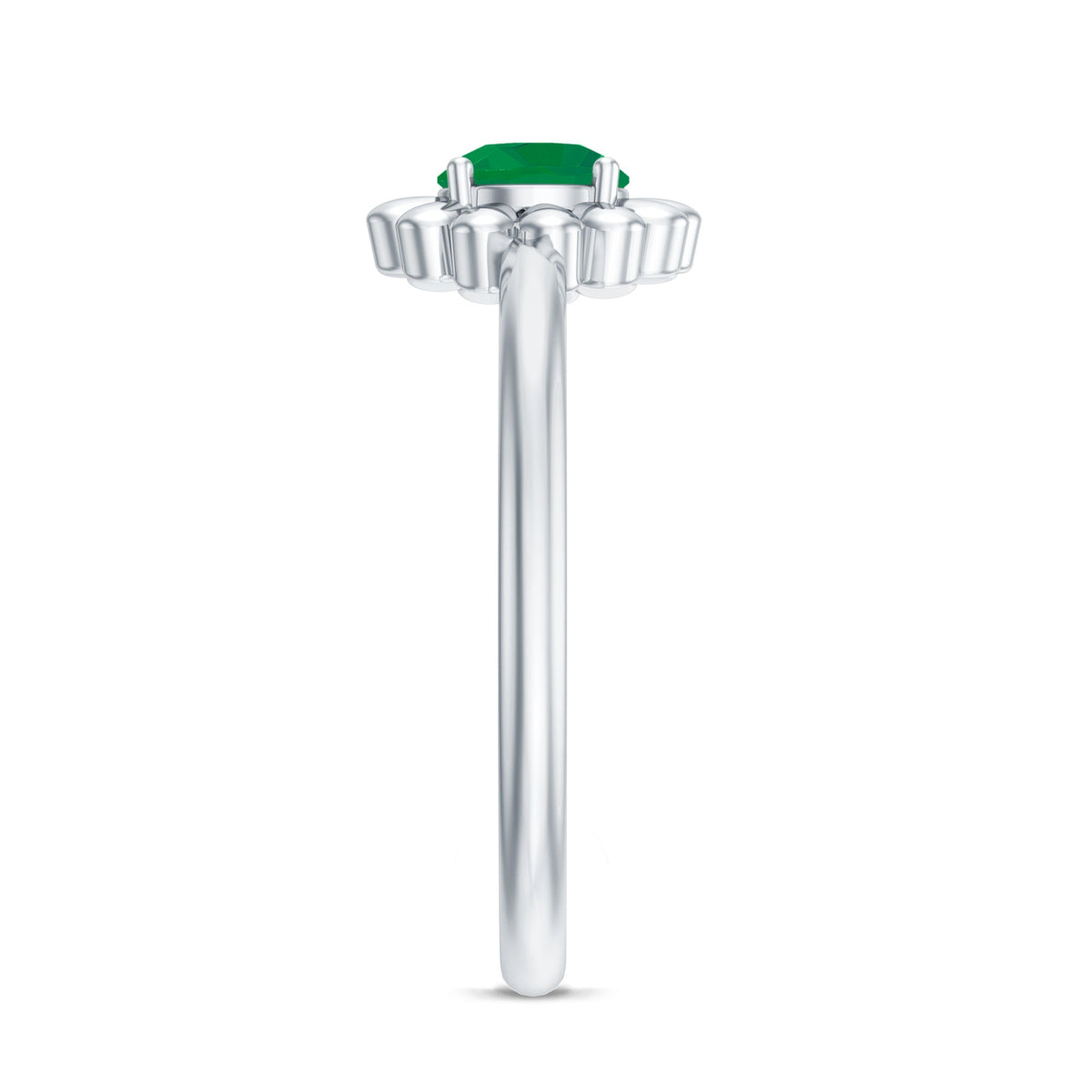 Emerald Promise Ring – Natural Flower Design with AAA Quality Green Gemstone
