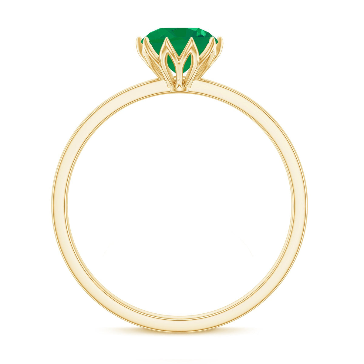 Emerald Promise Ring – Natural Solitaire Lotus Basket Setting | AAA Quality Gemstone