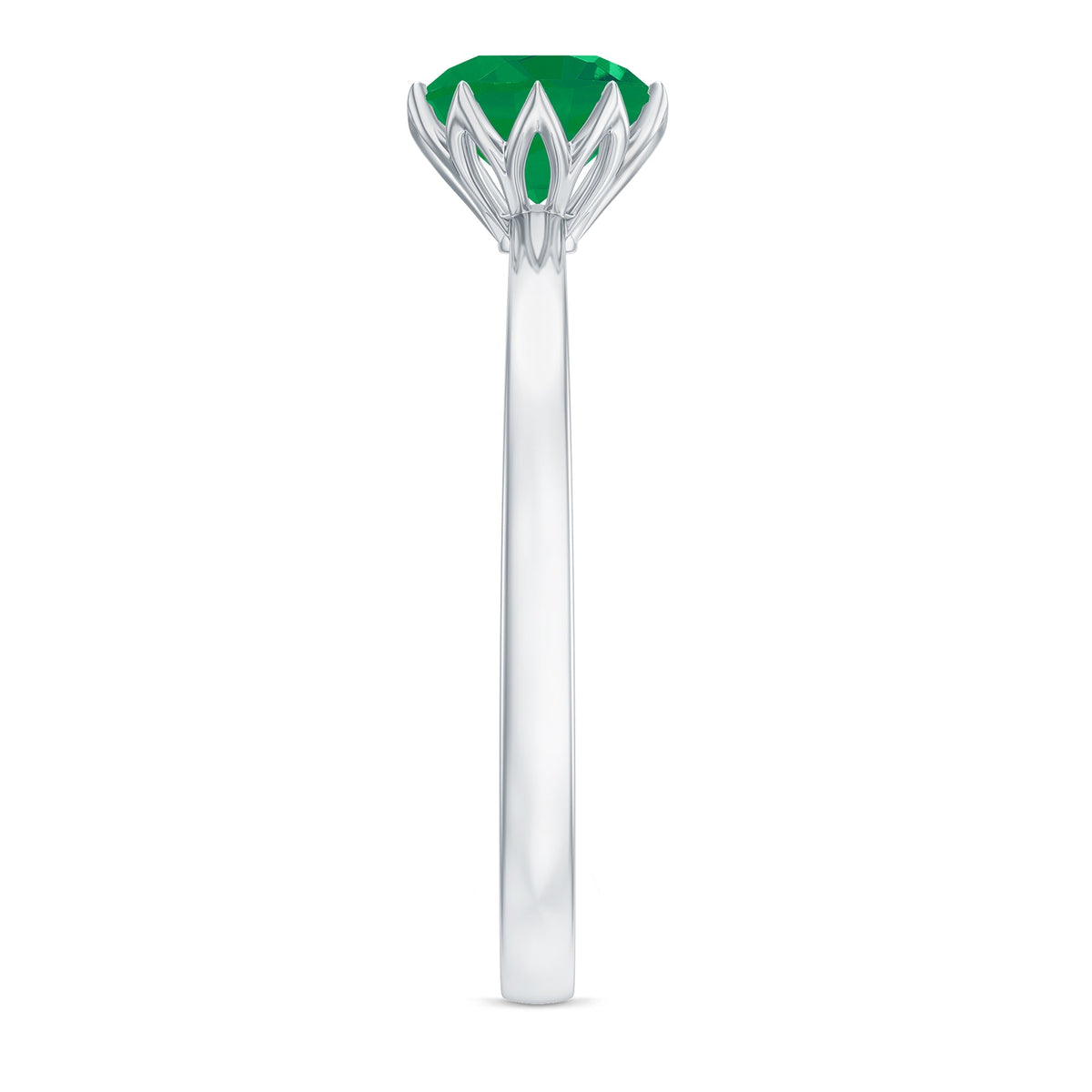 Emerald Promise Ring – Natural Solitaire Lotus Basket Setting | AAA Quality Gemstone