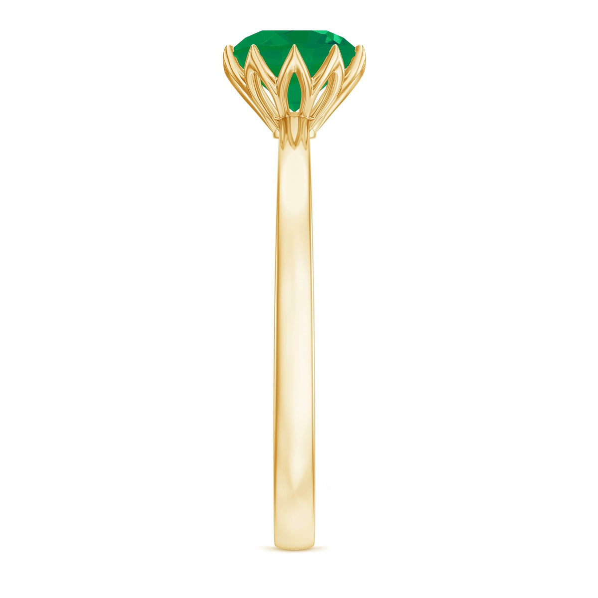 Emerald Promise Ring – Natural Solitaire Lotus Basket Setting | AAA Quality Gemstone