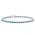 Emerald Tennis Bracelet - Bezel Set Lab Created Emeralds | Lightweight Elegant Wrist Jewelry