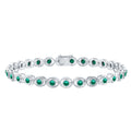 Emerald Tennis Bracelet - Lab Created Emeralds in Durable Bezel Setting Jewelry