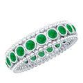Emerald Wedding Band – Vintage Bezel Setting Ring with AAA Quality Emeralds