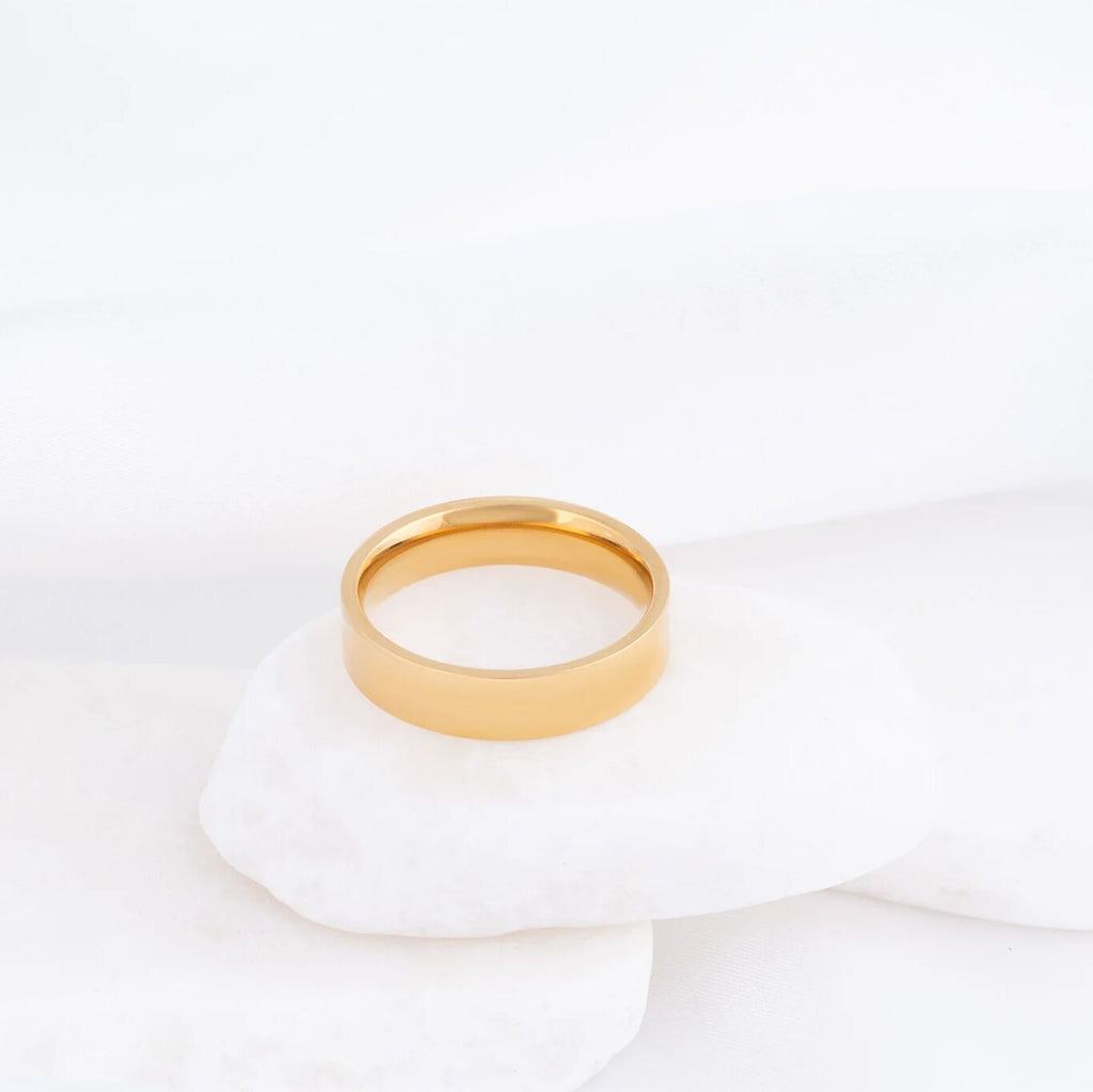 Wholesale jewelry 14K Gold Filled Plus Flat Blank Ring- studio- 5mm