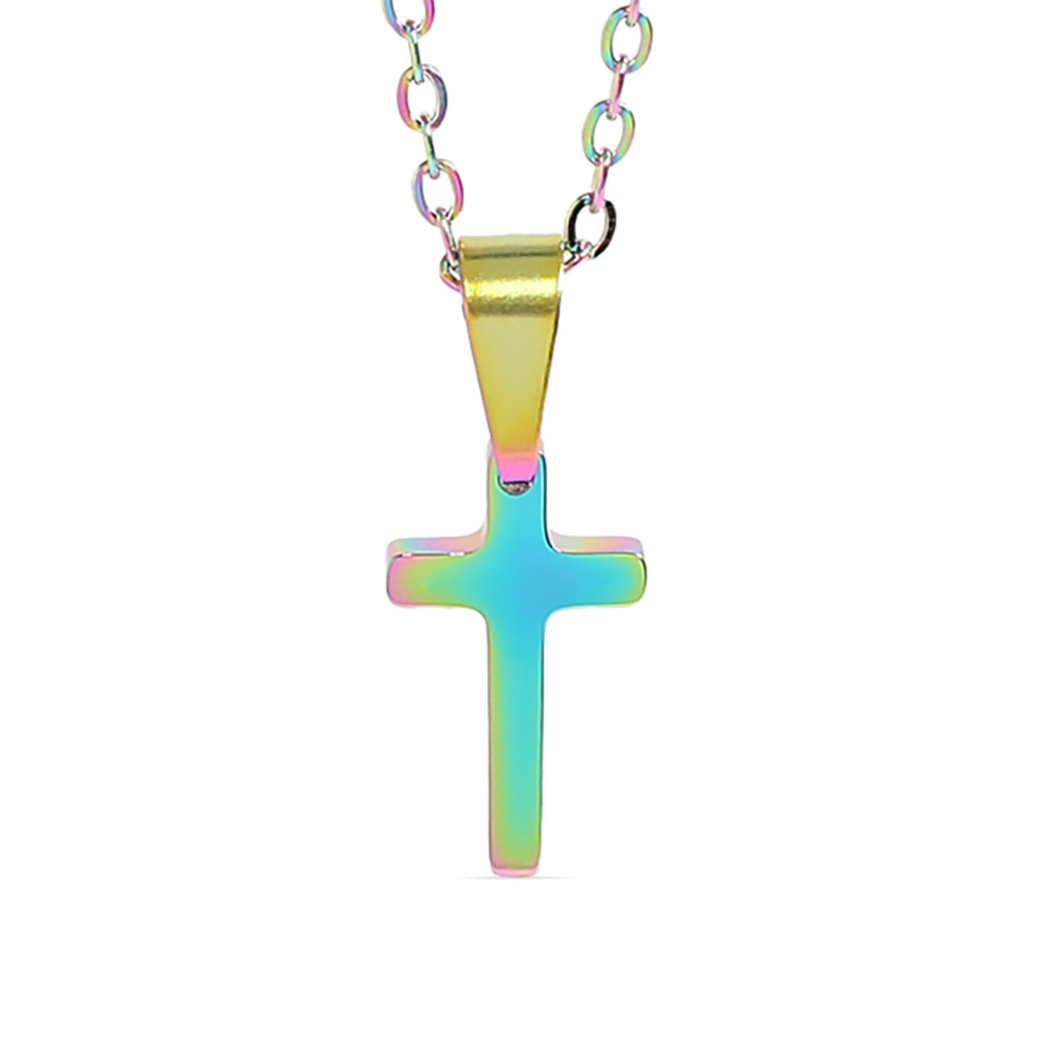 Engraved Cross Necklace | Durable Gold Cross Pendant – 18K Gold PVD Stainless Steel - Necklaces | Sunflower Soul Boutique