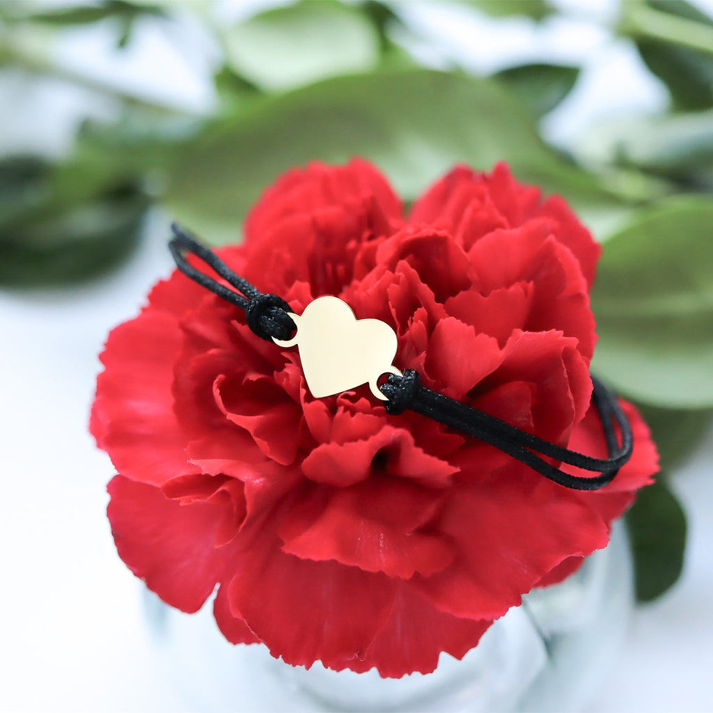 Engraved Friendship Bracelet – Adjustable 18K Gold Custom Heart Jewelry Gift - Bracelets | Sunflower Soul Boutique
