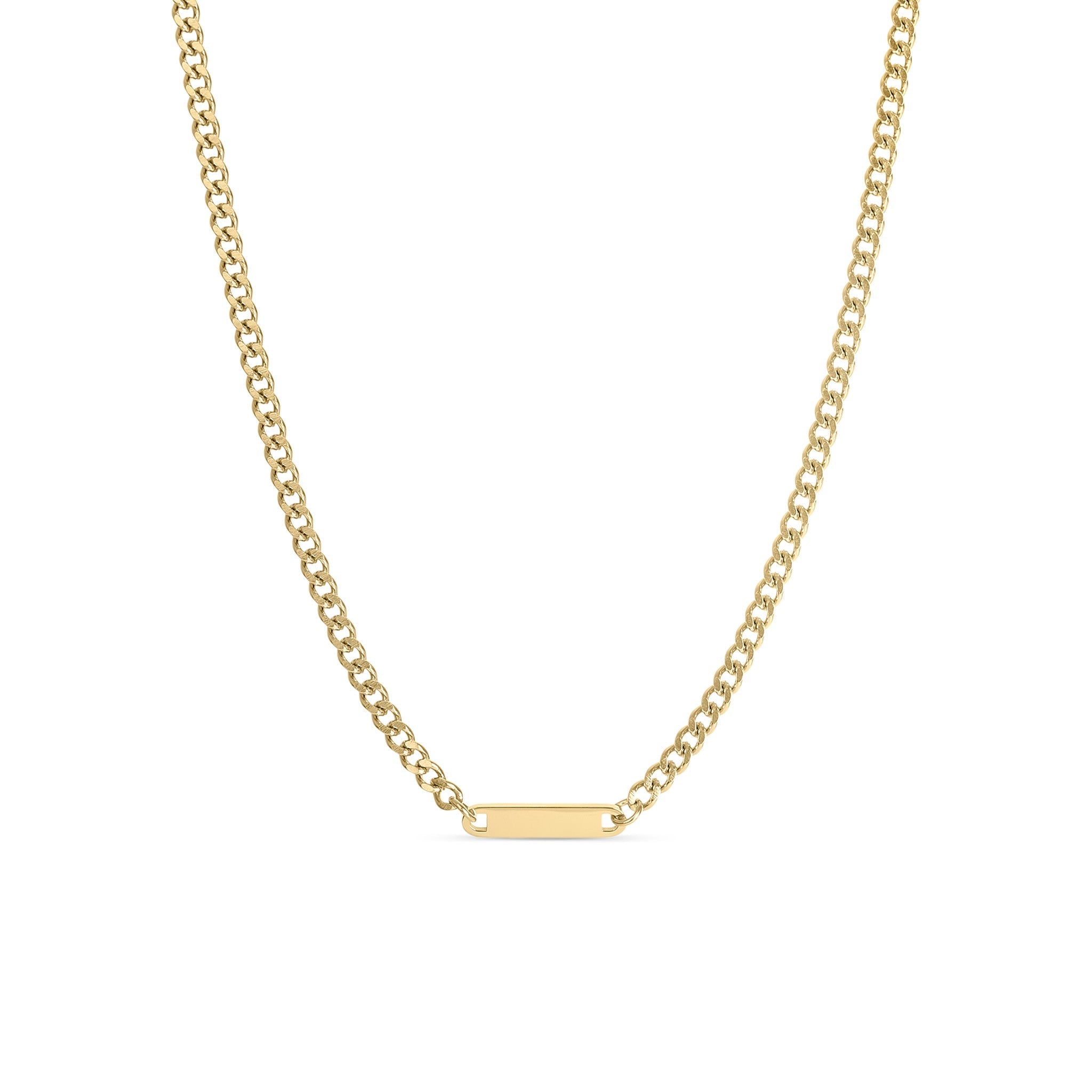 Engraved Gold Curb Necklace – Adjustable Chain, 316L Surgical Steel, PVD Coated Jewelry - Necklaces | Sunflower Soul Boutique