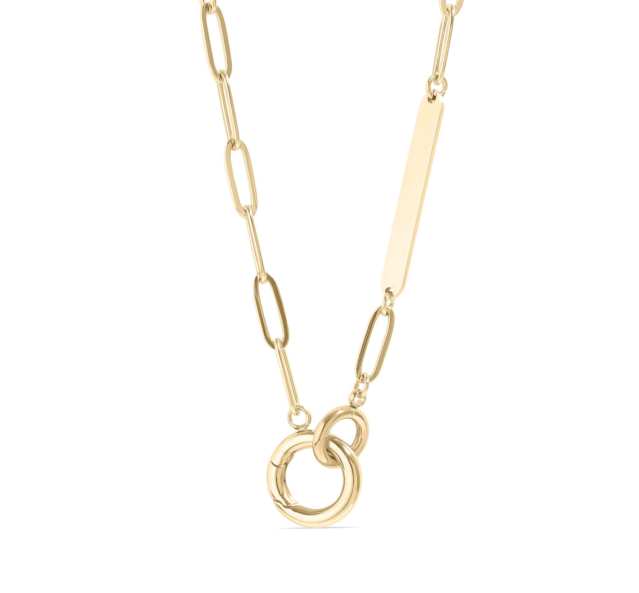 Engraved Gold Necklace – 18K Paperclip Chain With Carabiner Clasp Jewelry - Necklaces | Sunflower Soul Boutique