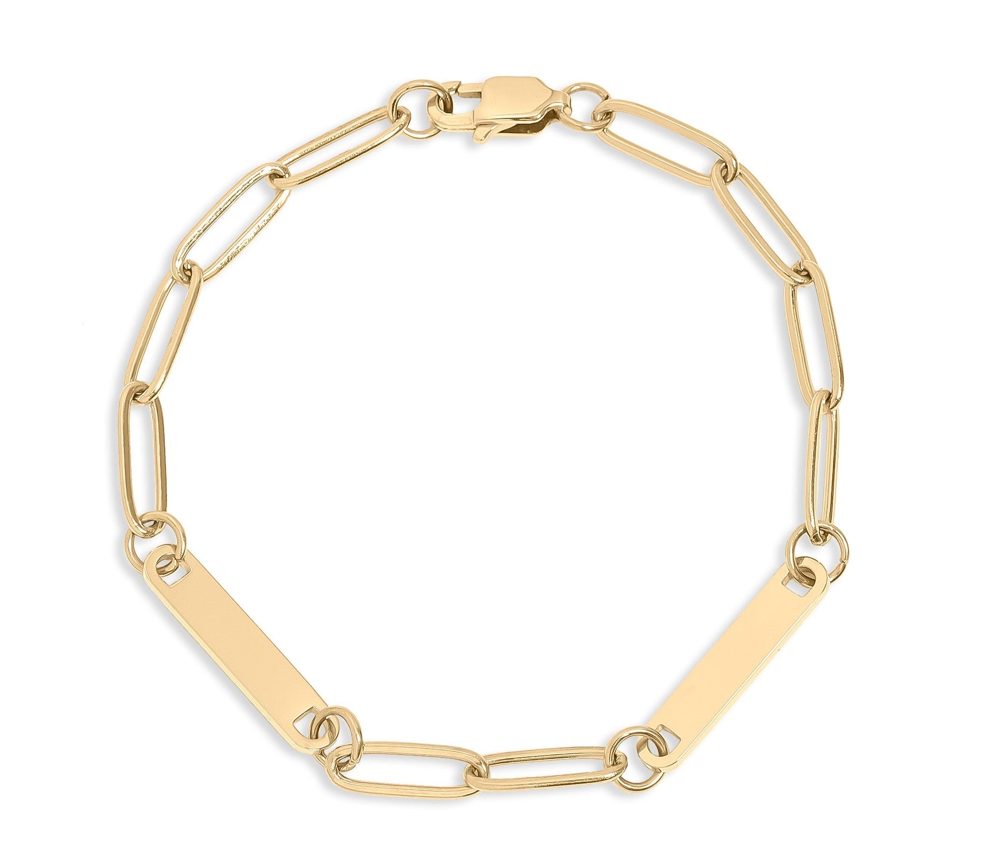 Engraved Gold Paperclip Bracelet – Custom Name Bar | 18K Stainless Steel Jewelry - Bracelets | Sunflower Soul Boutique