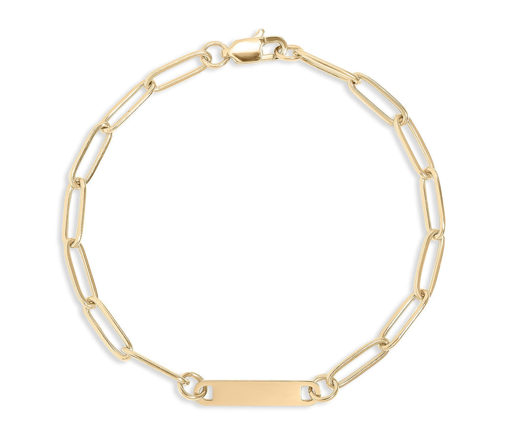 Engraved Gold Paperclip Bracelet – Customizable 18K Gold Plated Chain Jewelry - Bracelets | Sunflower Soul Boutique