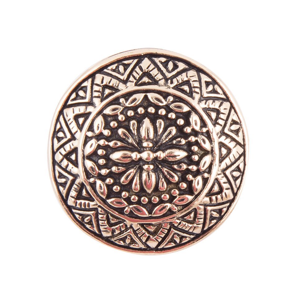 Engraved Golden Bronze Statement Ring