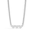 Engraved Heart Necklace – 18K Gold Curb Chain With Three Hearts Pendant - Necklaces | Sunflower Soul Boutique