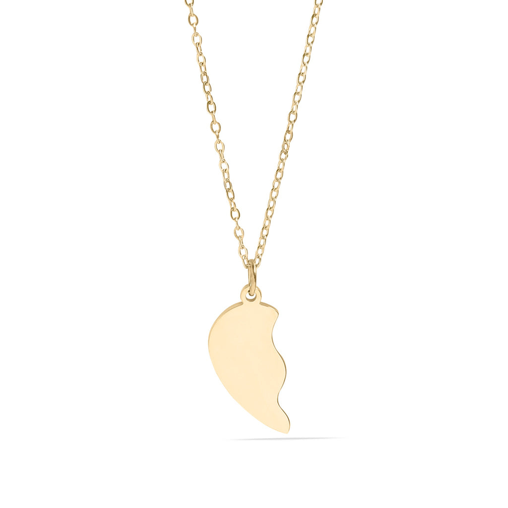 Engraved Heart Necklace – 18K Gold PVD Coated Break Apart Pendant Set for Couples - Necklaces | Sunflower Soul Boutique
