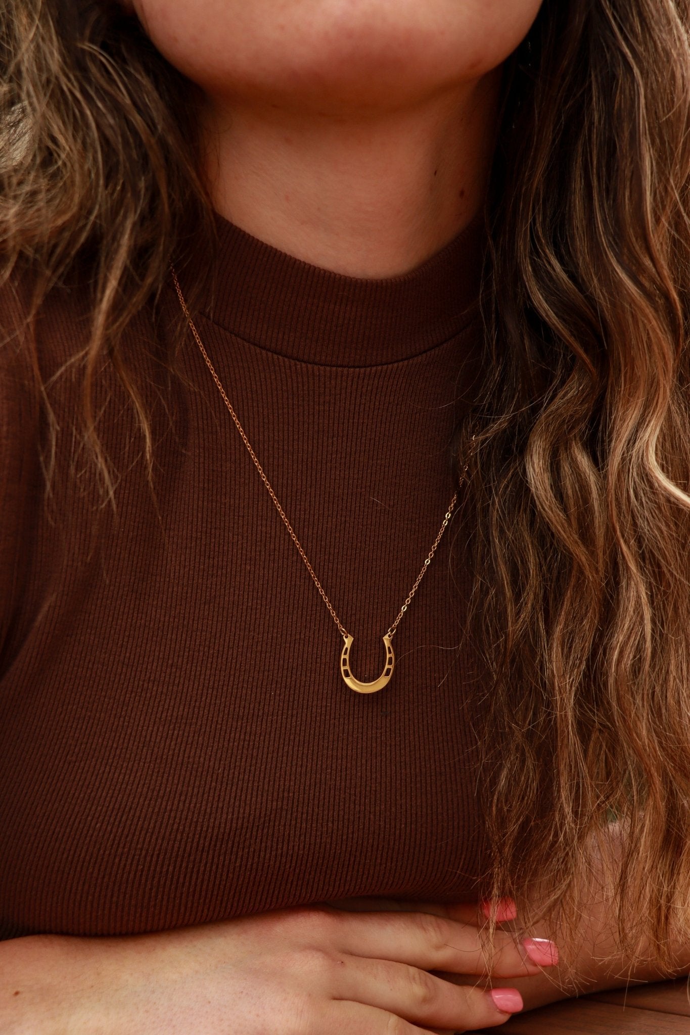 Engraved Horseshoe Necklace - 18" Stainless Steel Pendant | Durable Jewelry Alternative - Necklaces | Sunflower Soul Boutique
