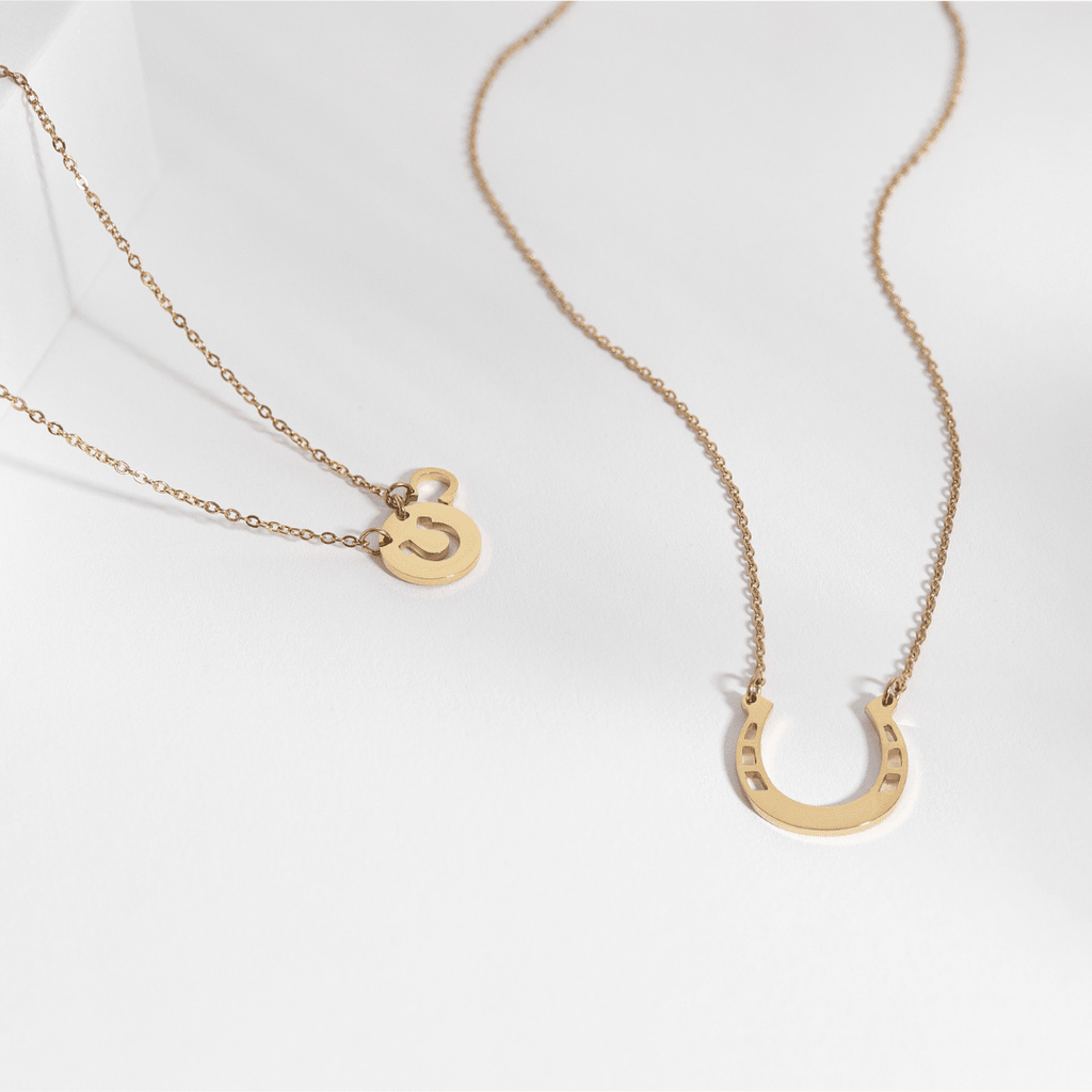 Engraved Horseshoe Necklace - 18" Stainless Steel Pendant | Durable Jewelry Alternative - Necklaces | Sunflower Soul Boutique