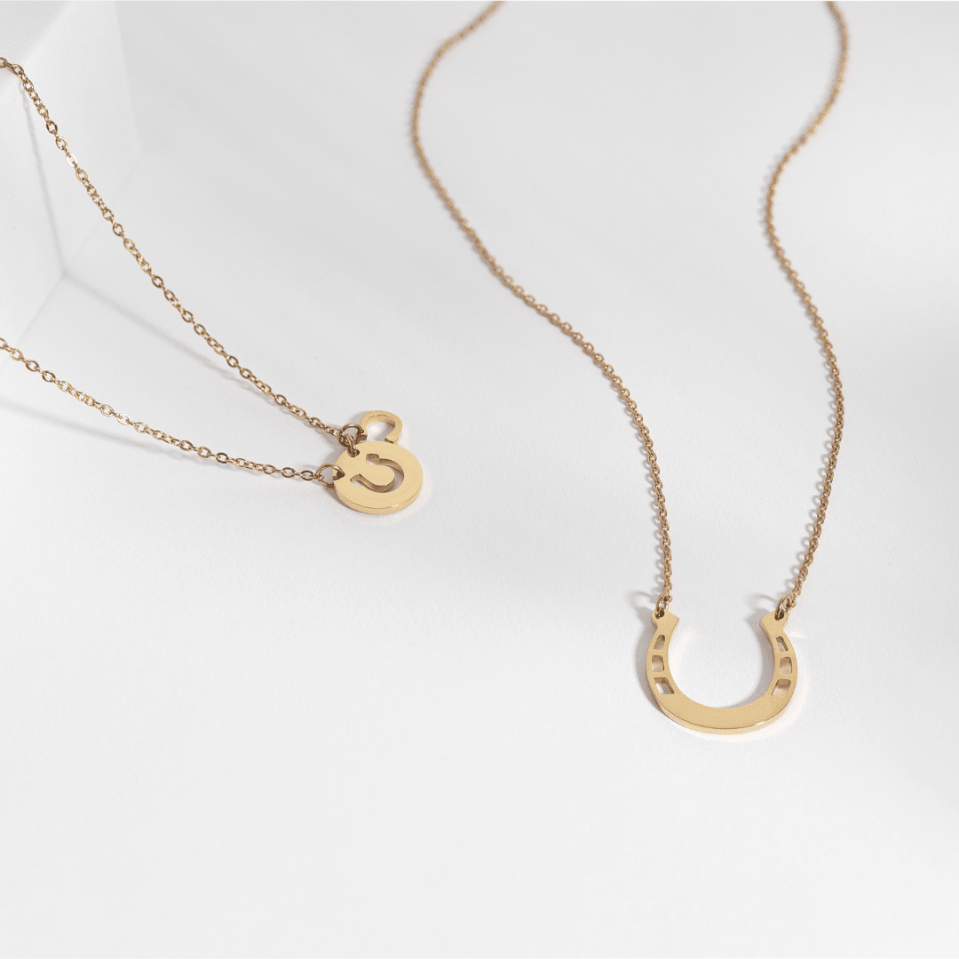 Engraved Horseshoe Necklace - 18" Stainless Steel Pendant | Durable Jewelry Alternative - Necklaces | Sunflower Soul Boutique