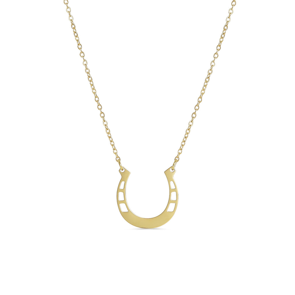 Engraved Horseshoe Necklace - 18" Stainless Steel Pendant | Durable Jewelry Alternative - Necklaces | Sunflower Soul Boutique