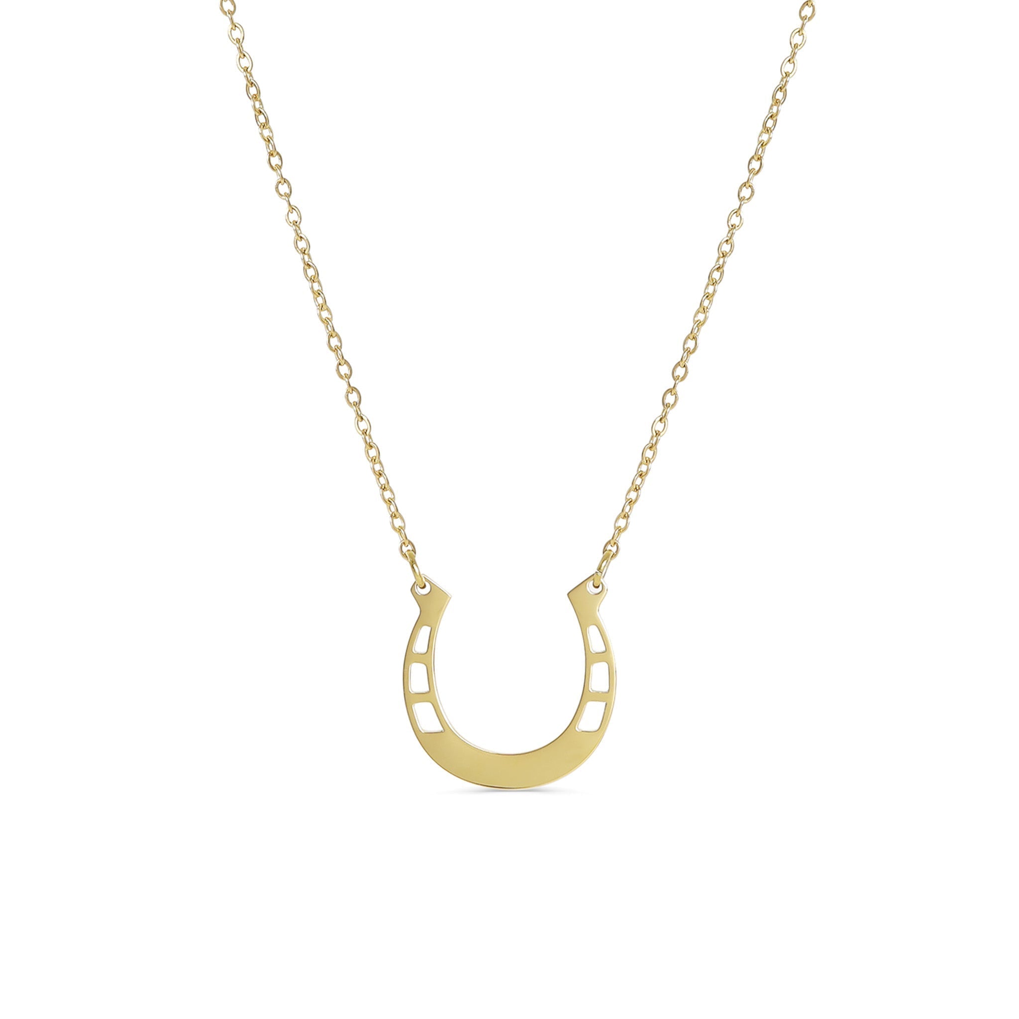 Engraved Horseshoe Necklace - 18" Stainless Steel Pendant | Durable Jewelry Alternative - Necklaces | Sunflower Soul Boutique
