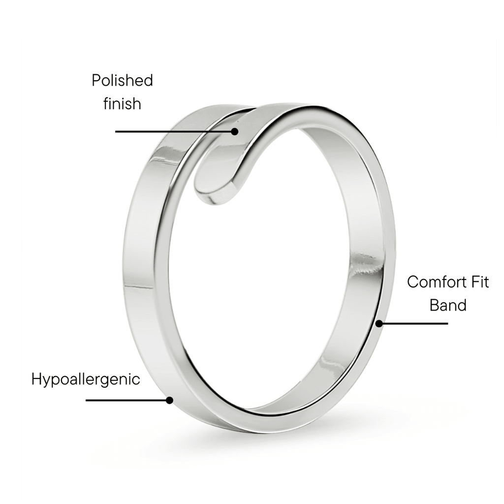 Engraved Name Wrap Ring – 18K Gold Stainless Steel Personalized Couples Gift - Rings | Sunflower Soul Boutique
