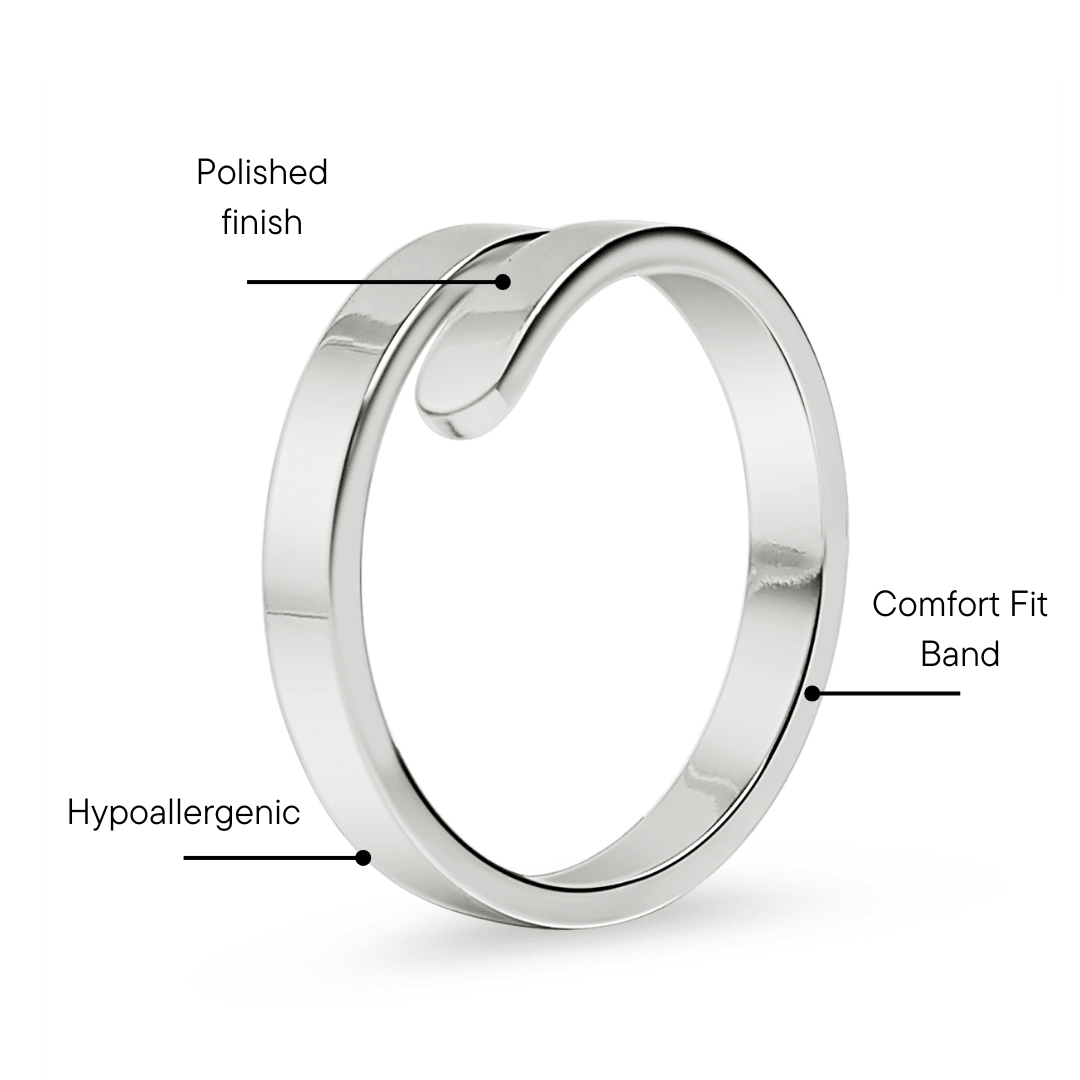 Engraved Name Wrap Ring – 18K Gold Stainless Steel Personalized Couples Gift - Rings | Sunflower Soul Boutique