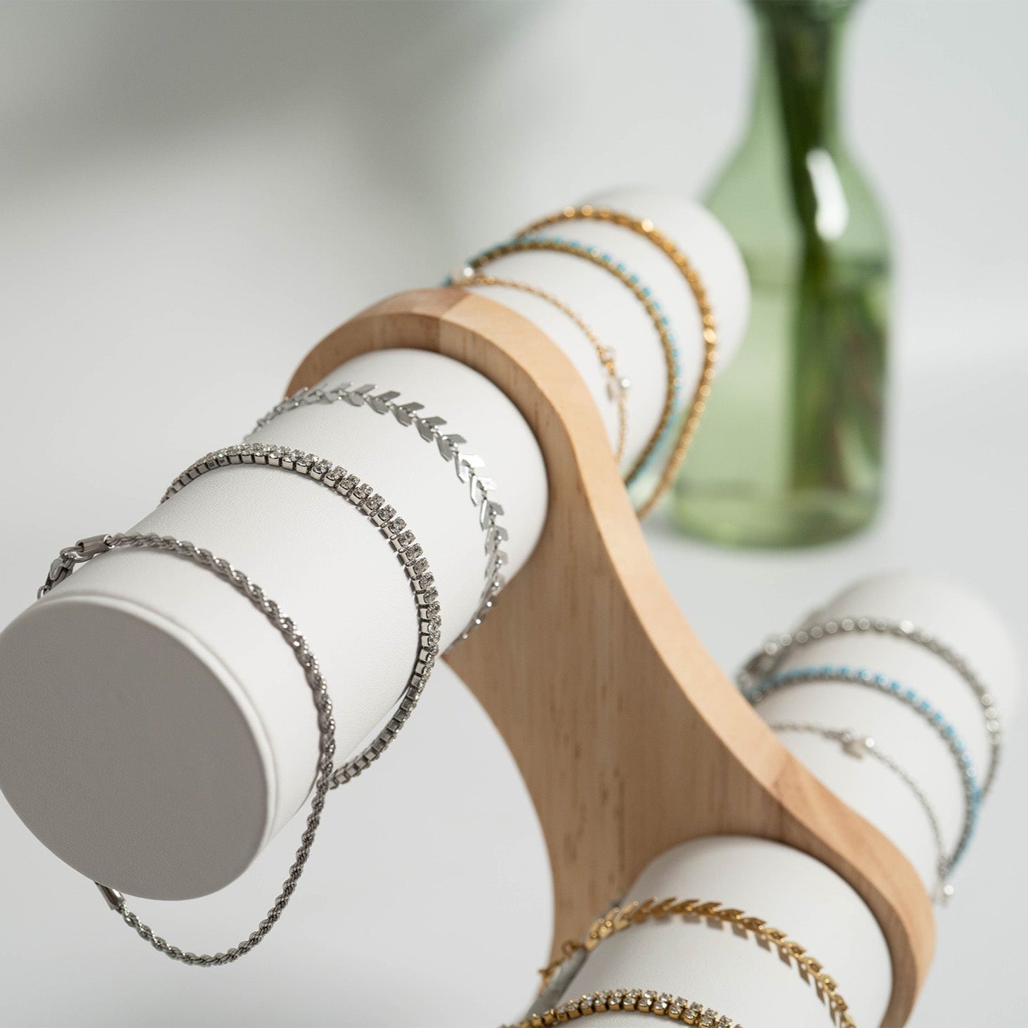 Engraved Pearl Bracelet – Gold Stainless Steel Adjustable Chevron Chain - Bracelets | Sunflower Soul Boutique