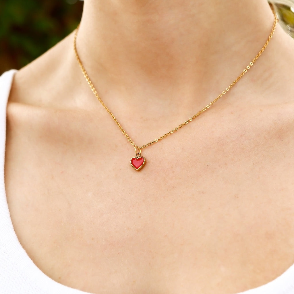 18K Gold Heart Charm – PVD Coated Stainless Steel Pendant | Hypoallergenic Jewelry