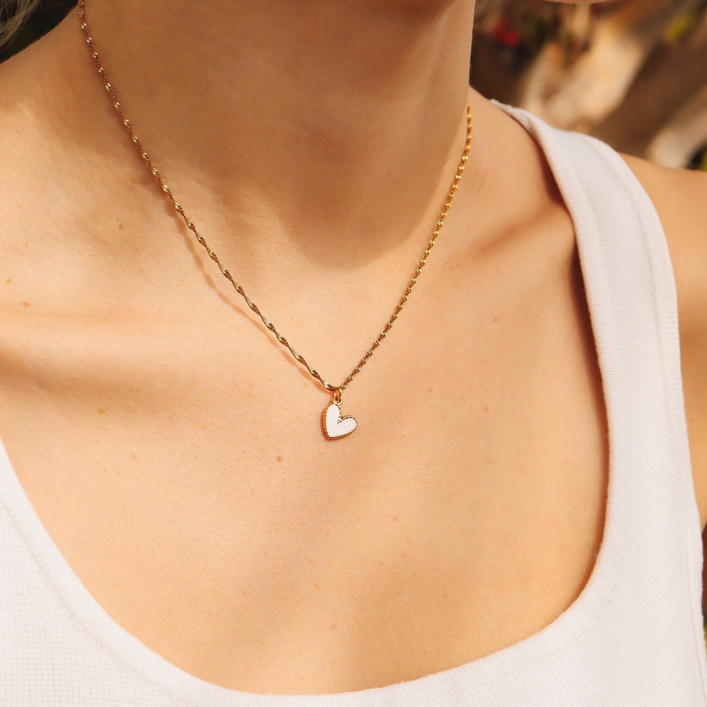 Gold Heart Charm – 18K Gold Plated Stainless Steel Pendant | Hypoallergenic Jewelry