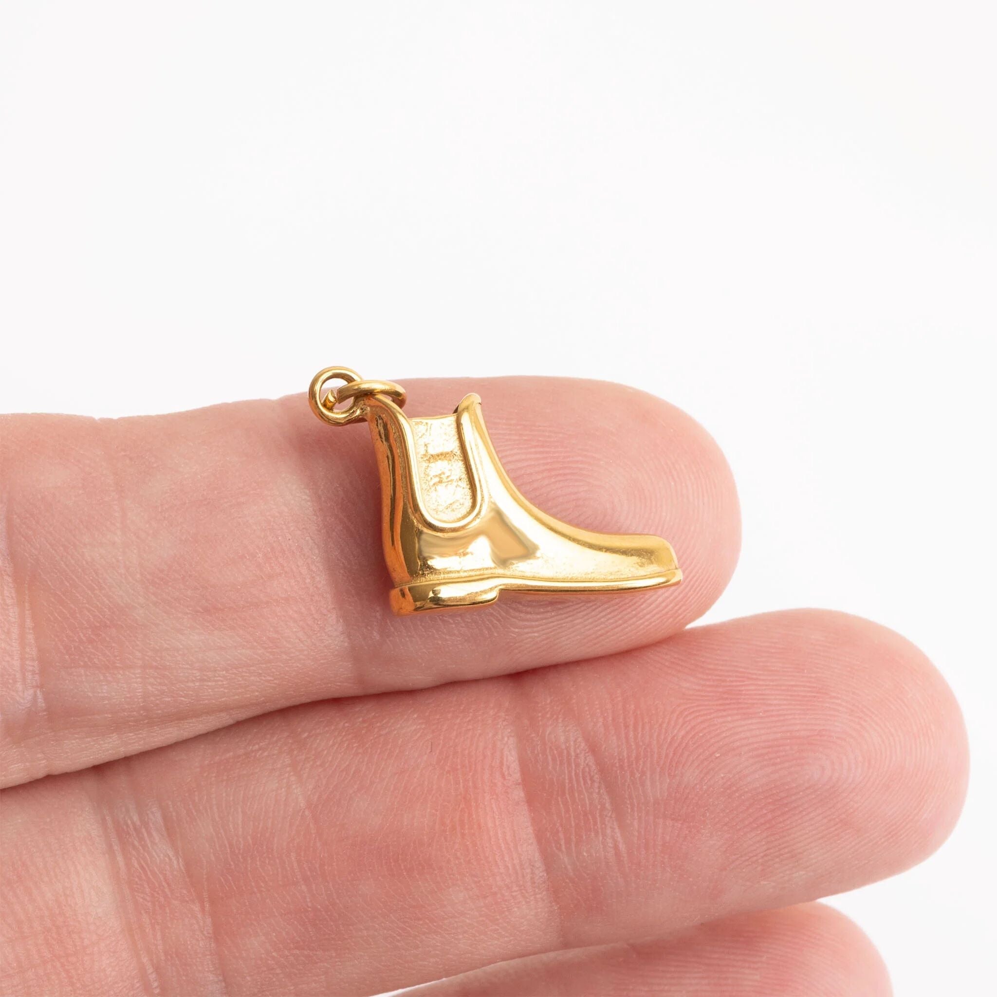 Equestrian Boot Charm – 18K Gold Jewelry | Tarnish Resistant Stainless Steel - Charms | Sunflower Soul Boutique